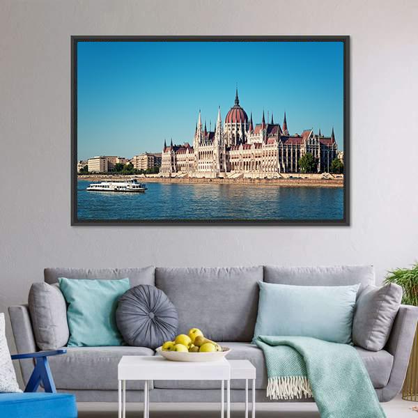 Hungarian Parliament Canvas Wall Art-3 Horizontal-Gallery Wrap-25" x 16"-Tiaracle
