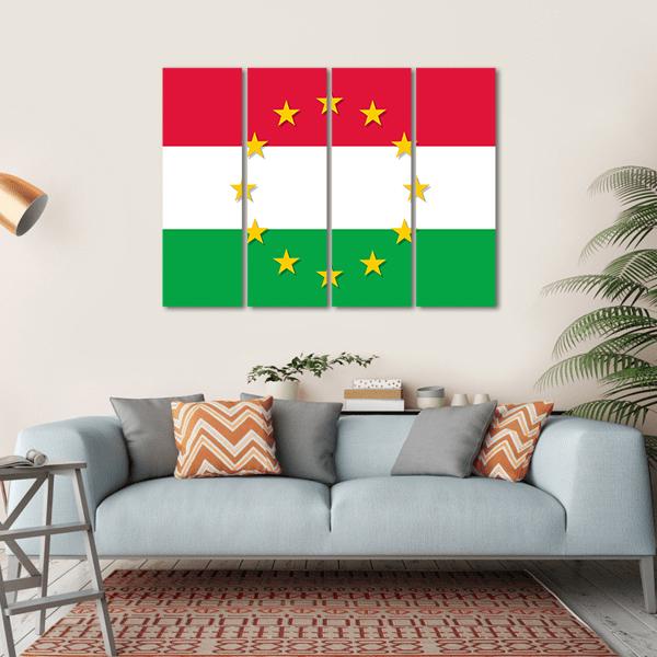 Hungary National Flag Canvas Wall Art-4 Horizontal-Gallery Wrap-34" x 24"-Tiaracle