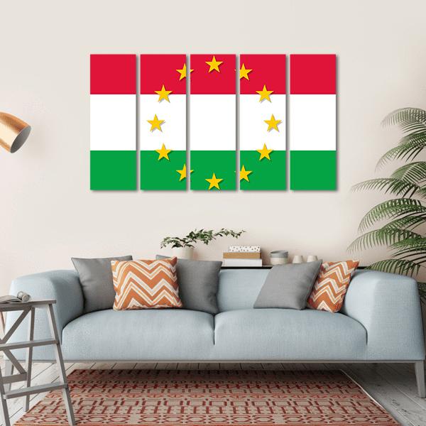 Hungary National Flag Canvas Wall Art-5 Horizontal-Gallery Wrap-22" x 12"-Tiaracle