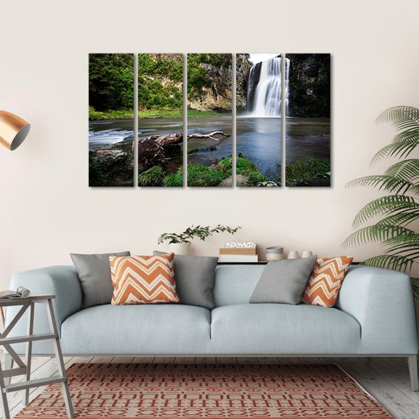 Hunua Waterfall Auckland Canvas Wall Art-5 Horizontal-Gallery Wrap-22" x 12"-Tiaracle