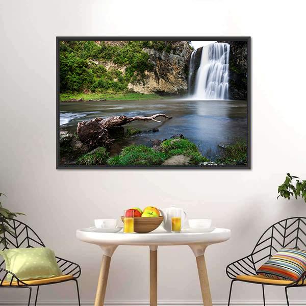Hunua Waterfall Auckland Canvas Wall Art-3 Horizontal-Gallery Wrap-25" x 16"-Tiaracle