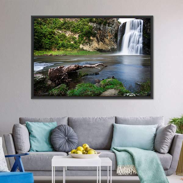 Hunua Waterfall Auckland Canvas Wall Art-3 Horizontal-Gallery Wrap-25" x 16"-Tiaracle