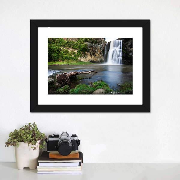 Hunua Waterfall Auckland Canvas Wall Art-1 Piece-Framed Print-20" x 16"-Tiaracle
