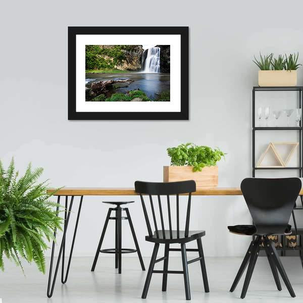 Hunua Waterfall Auckland Canvas Wall Art-3 Horizontal-Gallery Wrap-25" x 16"-Tiaracle