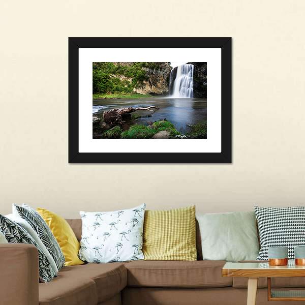 Hunua Waterfall Auckland Canvas Wall Art-3 Horizontal-Gallery Wrap-25" x 16"-Tiaracle