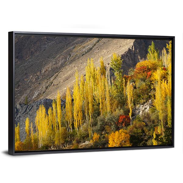 Hunza Valley in Autumn Canvas Wall Art-5 Horizontal-Gallery Wrap-22" x 12"-Tiaracle