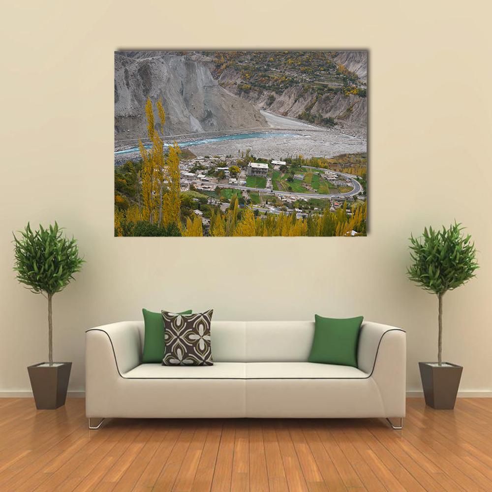 Hunza Valley In Northern Pakistan Canvas Wall Art-5 Pop-Gallery Wrap-32" x 21"-Tiaracle