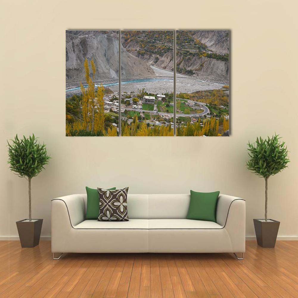 Hunza Valley In Northern Pakistan Canvas Wall Art-3 Horizontal-Gallery Wrap-25" x 16"-Tiaracle