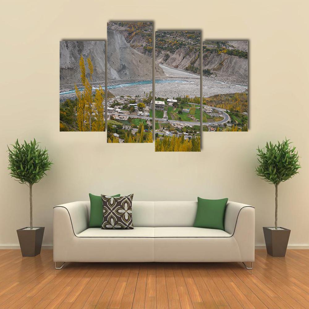 Hunza Valley In Northern Pakistan Canvas Wall Art-4 Pop-Gallery Wrap-34" x 20"-Tiaracle