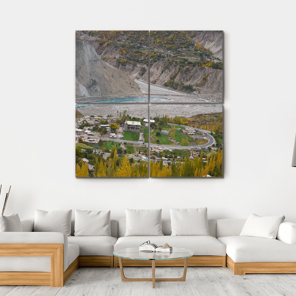 Hunza Valley In Northern Pakistan Canvas Wall Art-4 Square-Gallery Wrap-17" x 17"-Tiaracle