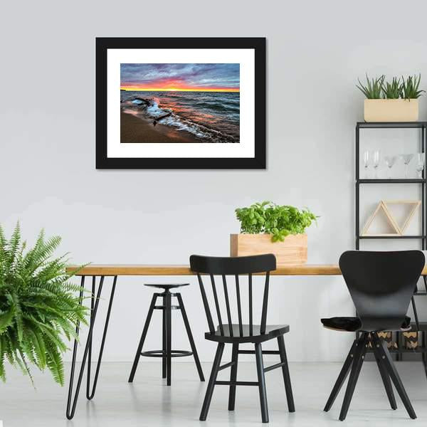 Huron Lake Canvas Wall Art-3 Horizontal-Gallery Wrap-25" x 16"-Tiaracle