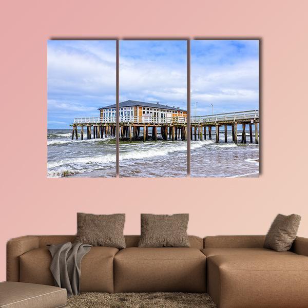 Hurricane Sea Bridge Promenade Canvas Wall Art-3 Horizontal-Gallery Wrap-25" x 16"-Tiaracle