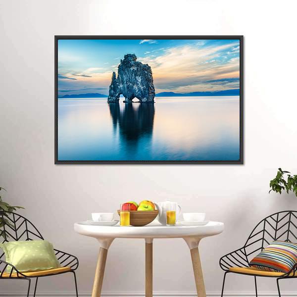 Hvitserkur Rock Canvas Wall Art-5 Horizontal-Gallery Wrap-22" x 12"-Tiaracle