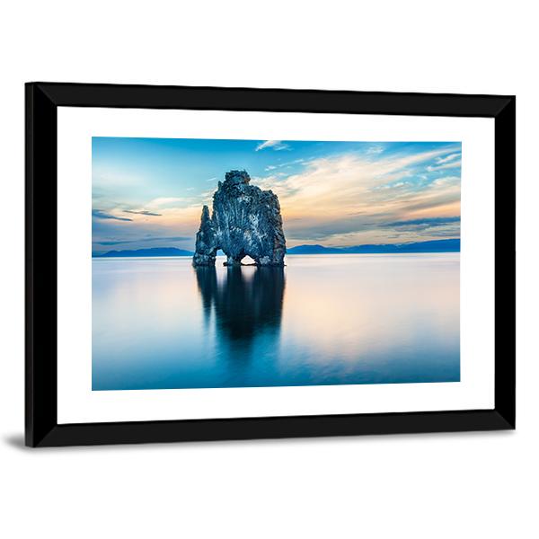 Hvitserkur Rock Canvas Wall Art-5 Horizontal-Gallery Wrap-22" x 12"-Tiaracle