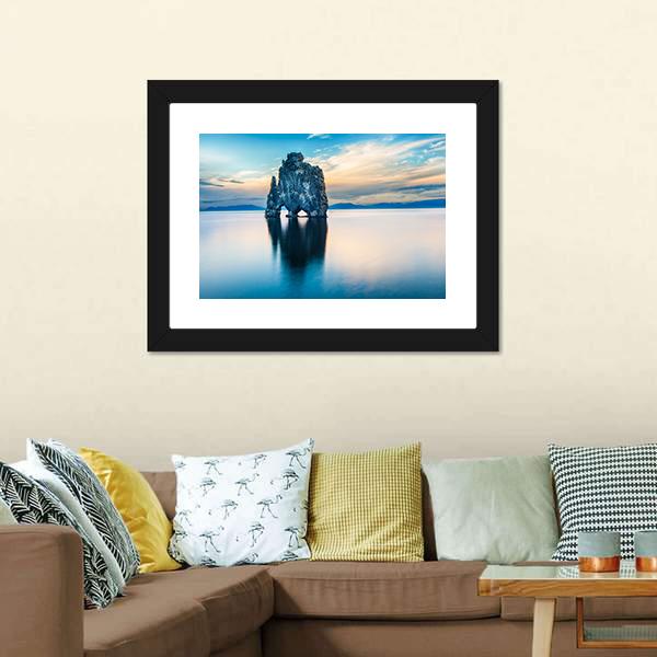 Hvitserkur Rock Canvas Wall Art-5 Horizontal-Gallery Wrap-22" x 12"-Tiaracle