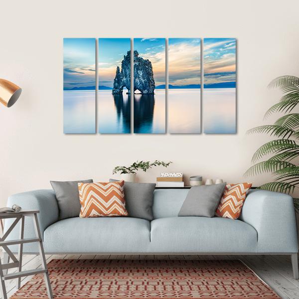 Hvitserkur Rock Canvas Wall Art-5 Horizontal-Gallery Wrap-22" x 12"-Tiaracle