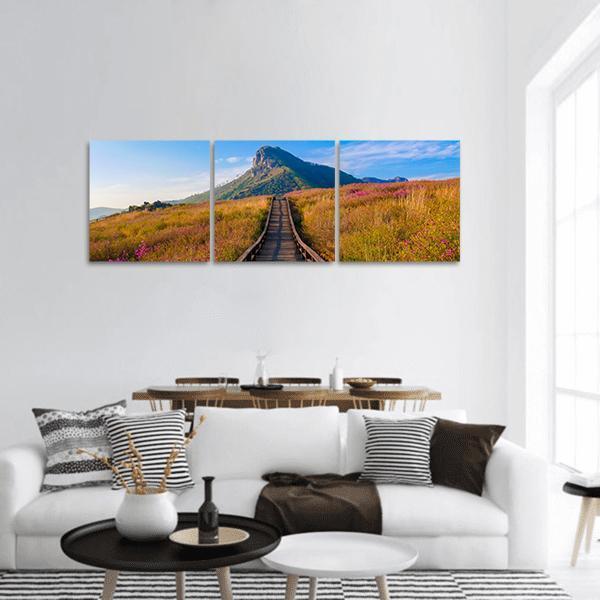 Hwangmaesan Mountain South Korea Panoramic Canvas Wall Art-3 Piece-25" x 08"-Tiaracle