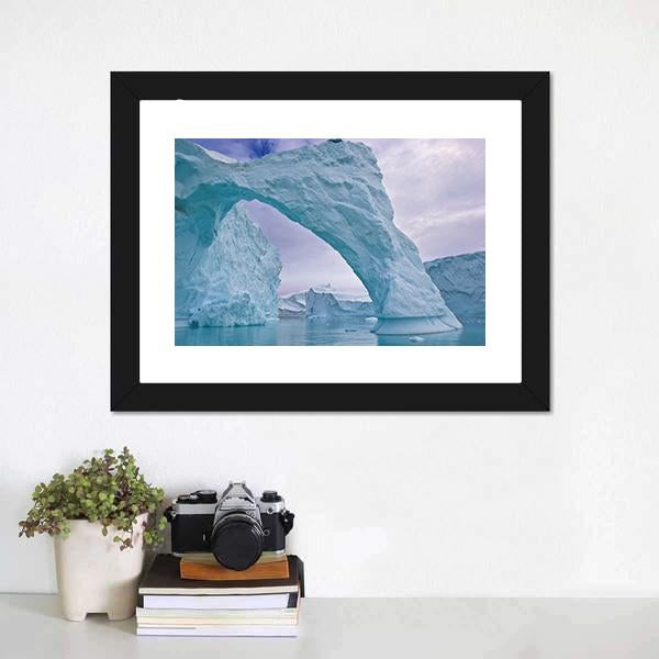 Ice Arch In Greenland Canvas Wall Art-1 Piece-Framed Print-20" x 16"-Tiaracle