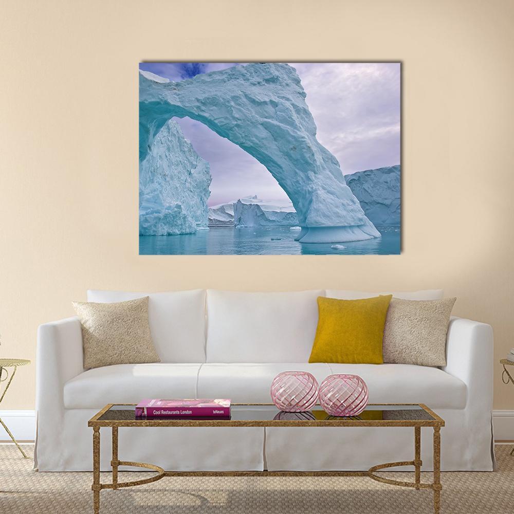 Ice Arch In Greenland Canvas Wall Art-1 Piece-Gallery Wrap-48" x 32"-Tiaracle