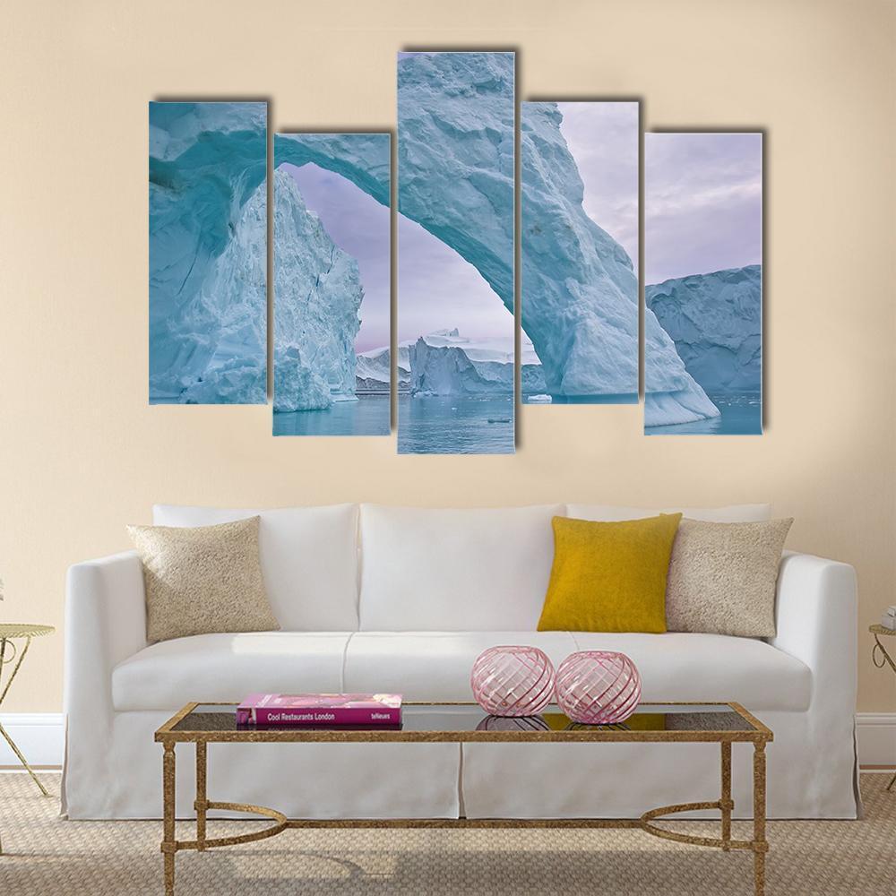 Ice Arch In Greenland Canvas Wall Art-5 Pop-Gallery Wrap-47&quot; x 32&quot;-Tiaracle