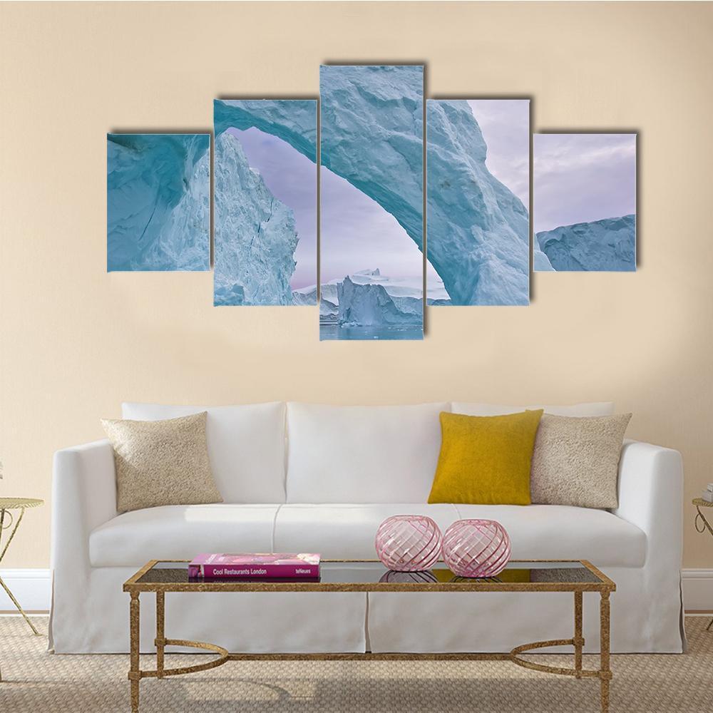 Ice Arch In Greenland Canvas Wall Art-5 Pop-Gallery Wrap-47" x 32"-Tiaracle