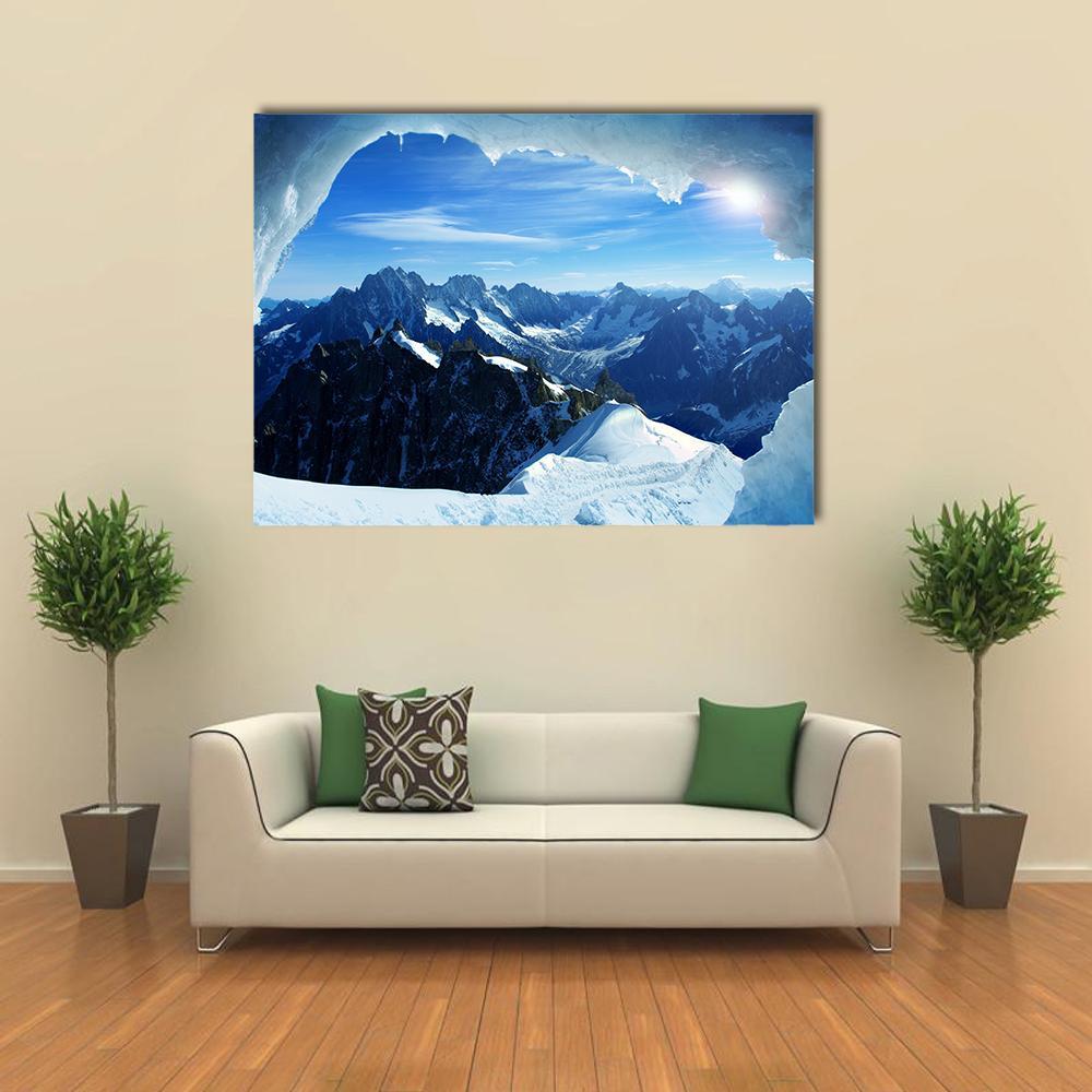 Ice Cave Canvas Wall Art-1 Piece-Gallery Wrap-48" x 32"-Tiaracle