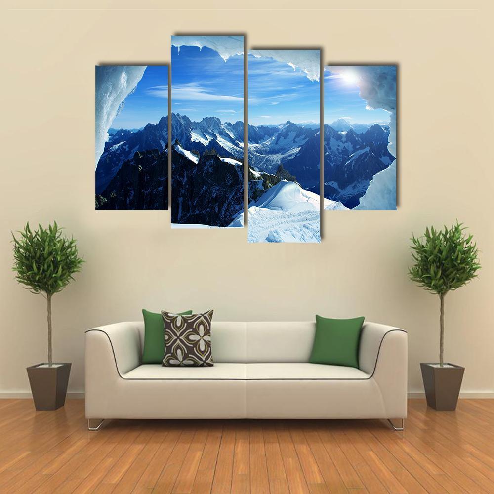 Ice Cave Canvas Wall Art-4 Pop-Gallery Wrap-50" x 32"-Tiaracle