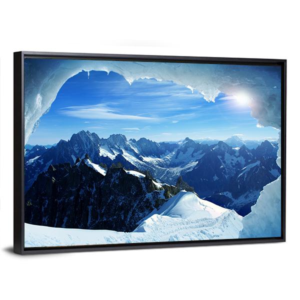 Ice Cave Canvas Wall Art-3 Horizontal-Gallery Wrap-25" x 16"-Tiaracle