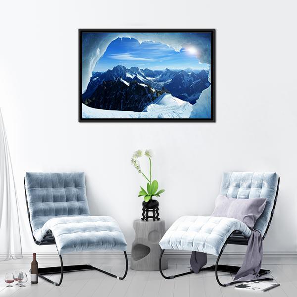 Ice Cave Canvas Wall Art-3 Horizontal-Gallery Wrap-25" x 16"-Tiaracle