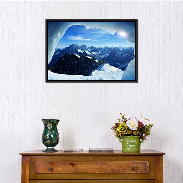 Ice Cave Canvas Wall Art-1 Piece-Floating Frame-24" x 16"-Tiaracle