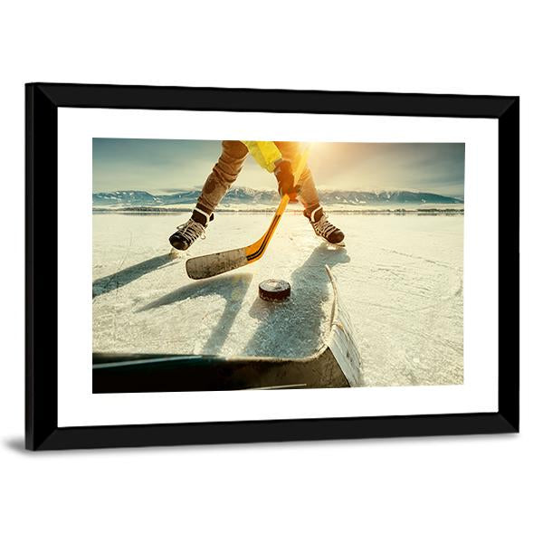 Ice Hockey Game Moment Canvas Wall Art-5 Horizontal-Gallery Wrap-22" x 12"-Tiaracle