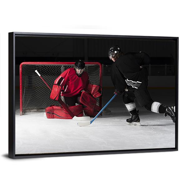 Ice Hockey Goalie Canvas Wall Art-3 Horizontal-Gallery Wrap-25" x 16"-Tiaracle