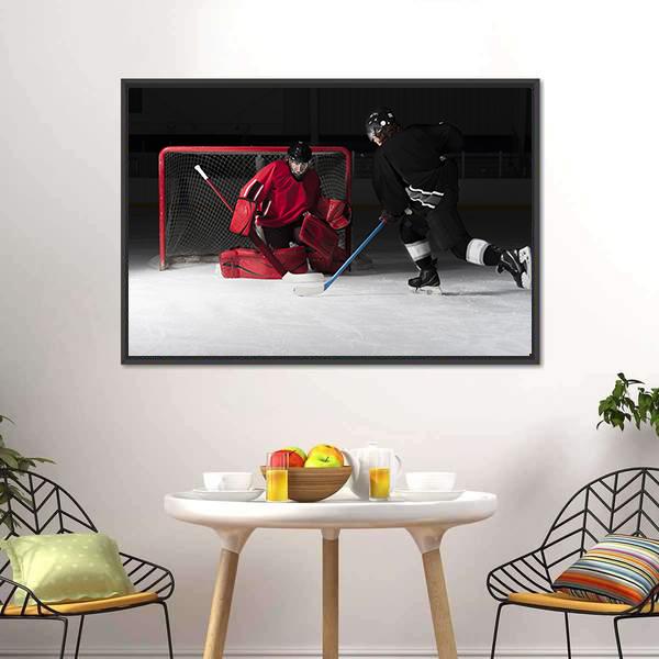 Ice Hockey Goalie Canvas Wall Art-3 Horizontal-Gallery Wrap-25" x 16"-Tiaracle