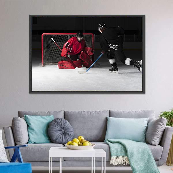 Ice Hockey Goalie Canvas Wall Art-3 Horizontal-Gallery Wrap-25" x 16"-Tiaracle
