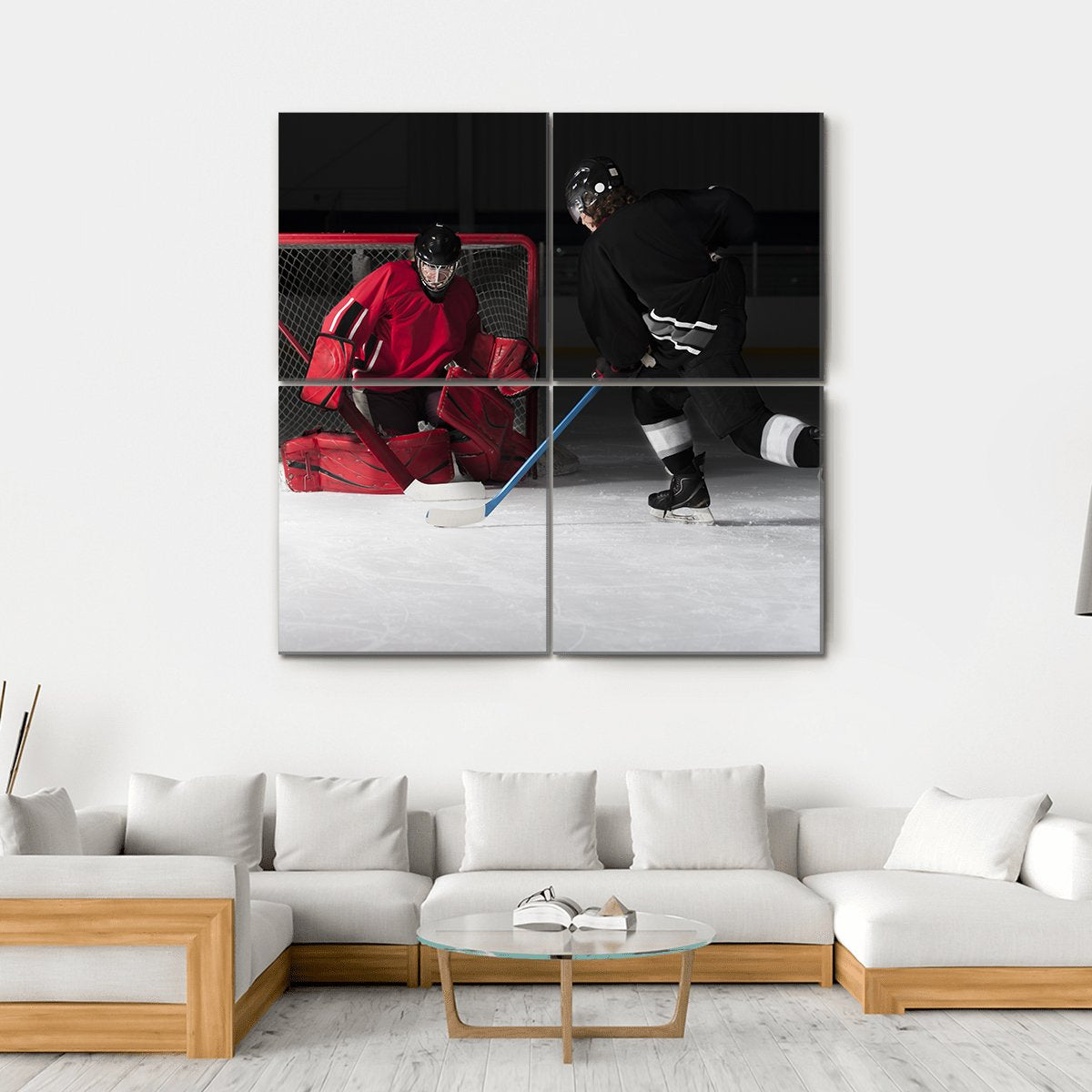 Ice Hockey Goalie Canvas Wall Art-4 Square-Gallery Wrap-17" x 17"-Tiaracle