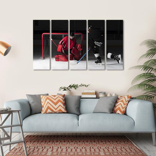 Ice Hockey Goalie Canvas Wall Art-5 Horizontal-Gallery Wrap-22" x 12"-Tiaracle