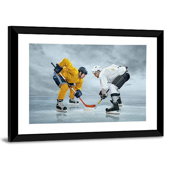 Ice Hockey Player On The Ice Canvas Wall Art-3 Horizontal-Gallery Wrap-25" x 16"-Tiaracle