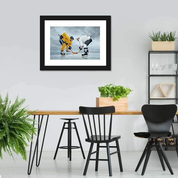 Ice Hockey Player On The Ice Canvas Wall Art-3 Horizontal-Gallery Wrap-25" x 16"-Tiaracle