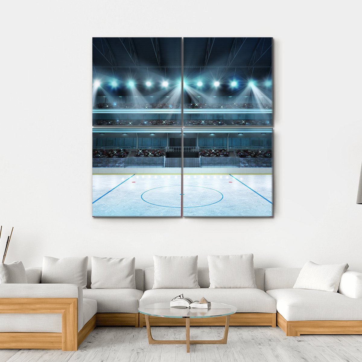 Ice Hockey Sport Arena Canvas Wall Art-4 Square-Gallery Wrap-17" x 17"-Tiaracle
