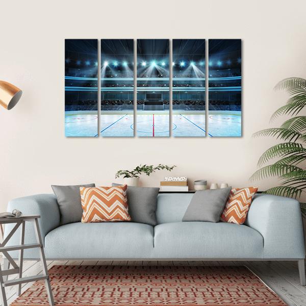 Ice Hockey Sport Arena Canvas Wall Art-5 Horizontal-Gallery Wrap-22" x 12"-Tiaracle