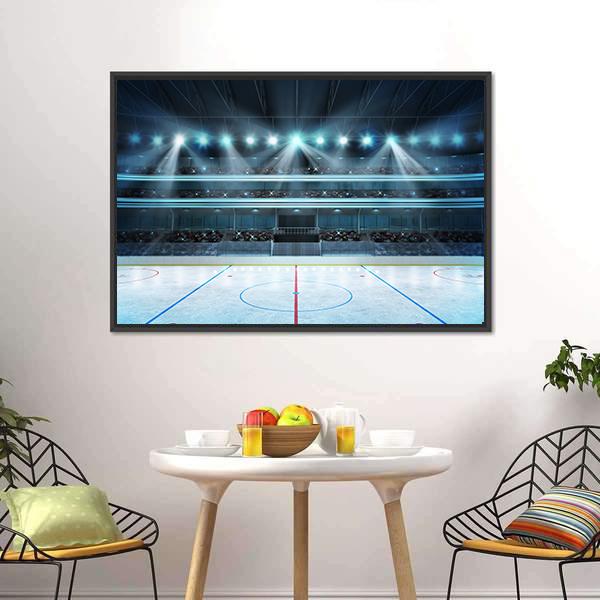 Ice Hockey Sport Arena Canvas Wall Art-3 Horizontal-Gallery Wrap-25&quot; x 16&quot;-Tiaracle