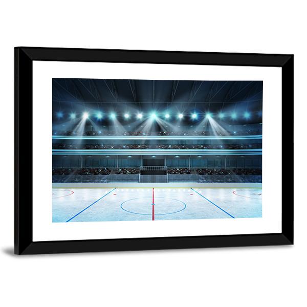 Ice Hockey Sport Arena Canvas Wall Art-3 Horizontal-Gallery Wrap-25" x 16"-Tiaracle