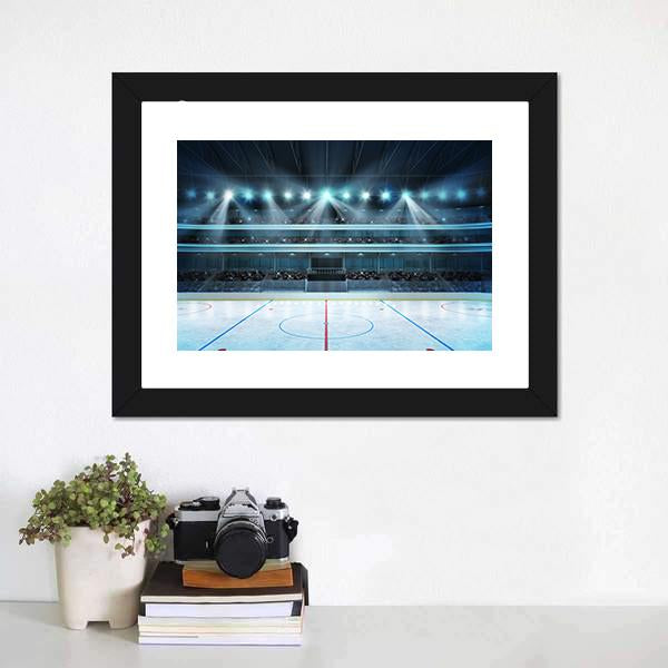 Ice Hockey Sport Arena Canvas Wall Art-1 Piece-Framed Print-20&quot; x 16&quot;-Tiaracle
