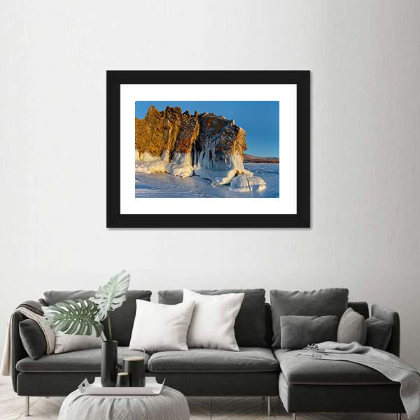 Ice Of Lake Baikal Canvas Wall Art-1 Piece-Framed Print-20" x 16"-Tiaracle