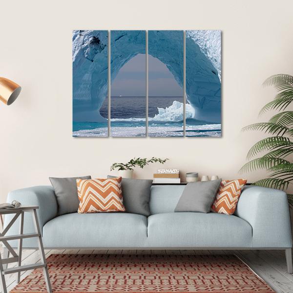 Iceberg Arch Atlantic Ocean Canvas Wall Art-4 Horizontal-Gallery Wrap-34" x 24"-Tiaracle