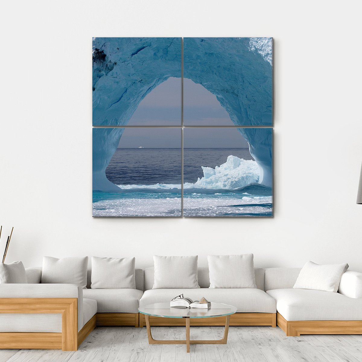 Iceberg Arch Atlantic Ocean Canvas Wall Art-4 Square-Gallery Wrap-17" x 17"-Tiaracle