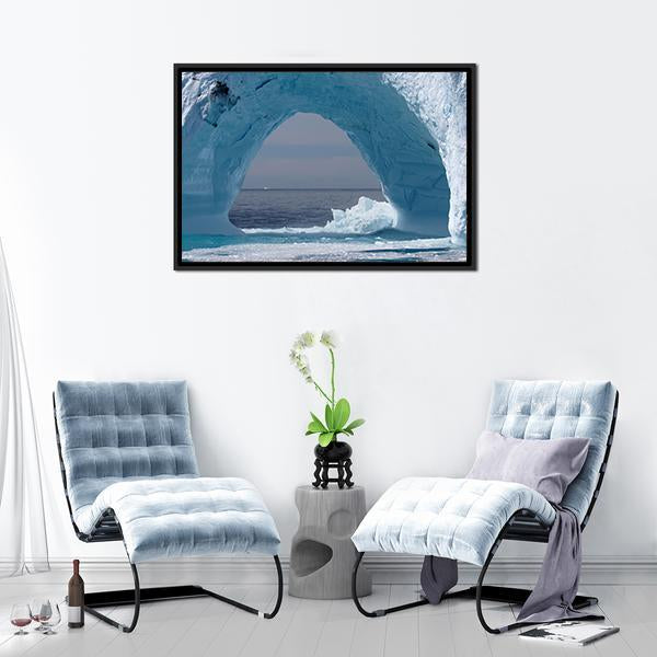 Iceberg Arch Atlantic Ocean Canvas Wall Art-5 Horizontal-Gallery Wrap-22" x 12"-Tiaracle