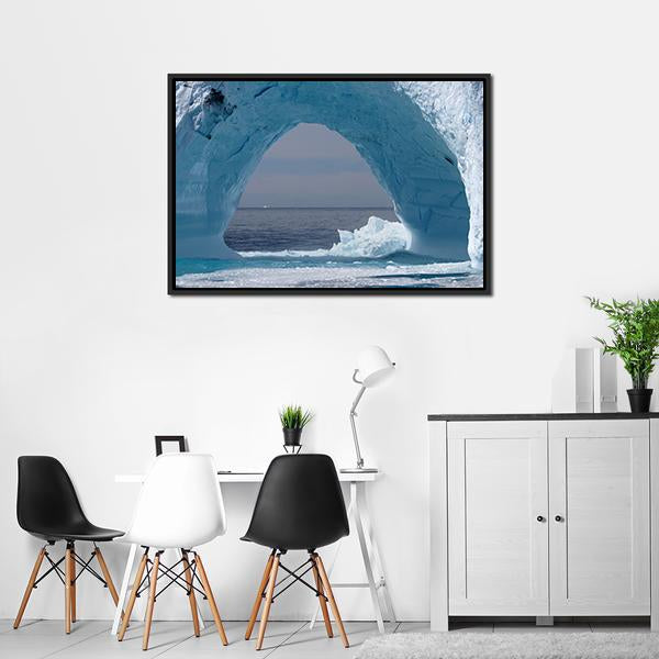Iceberg Arch Atlantic Ocean Canvas Wall Art-5 Horizontal-Gallery Wrap-22" x 12"-Tiaracle