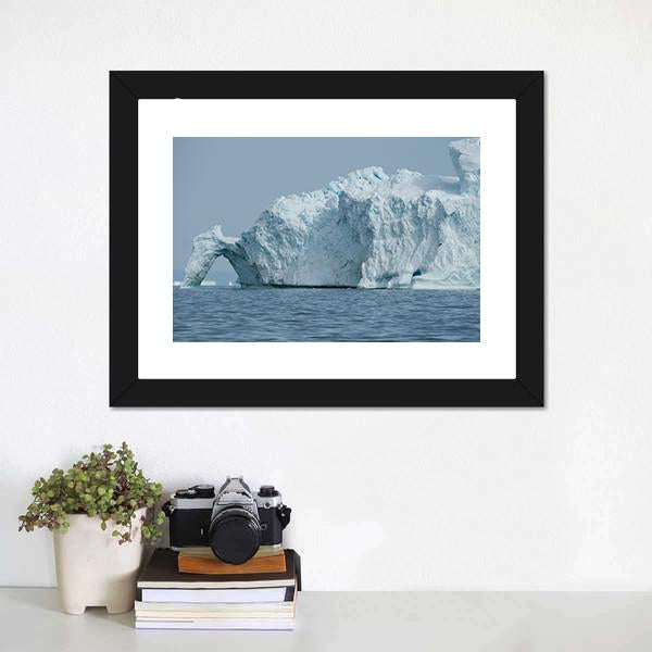 Iceberg Floating In Disko Bay Canvas Wall Art-1 Piece-Framed Print-20" x 16"-Tiaracle
