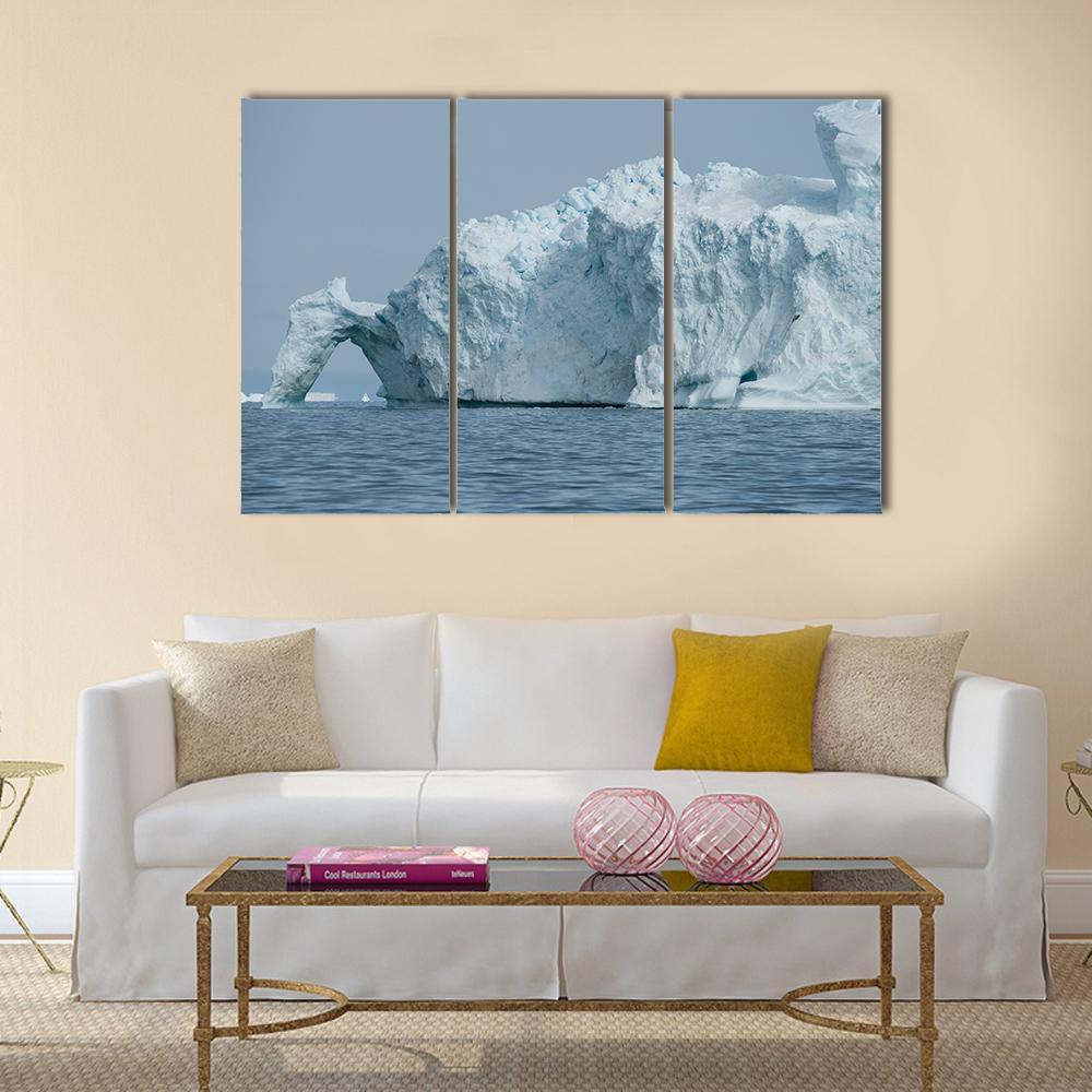 Iceberg Floating In Disko Bay Canvas Wall Art-3 Horizontal-Gallery Wrap-37" x 24"-Tiaracle